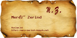 Merő Zerind névjegykártya